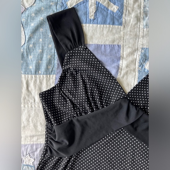 Vintage Black and White Polka Dot Baby Doll Sleeveless Shirt Mini Dress Medium - Picture 3 of 11